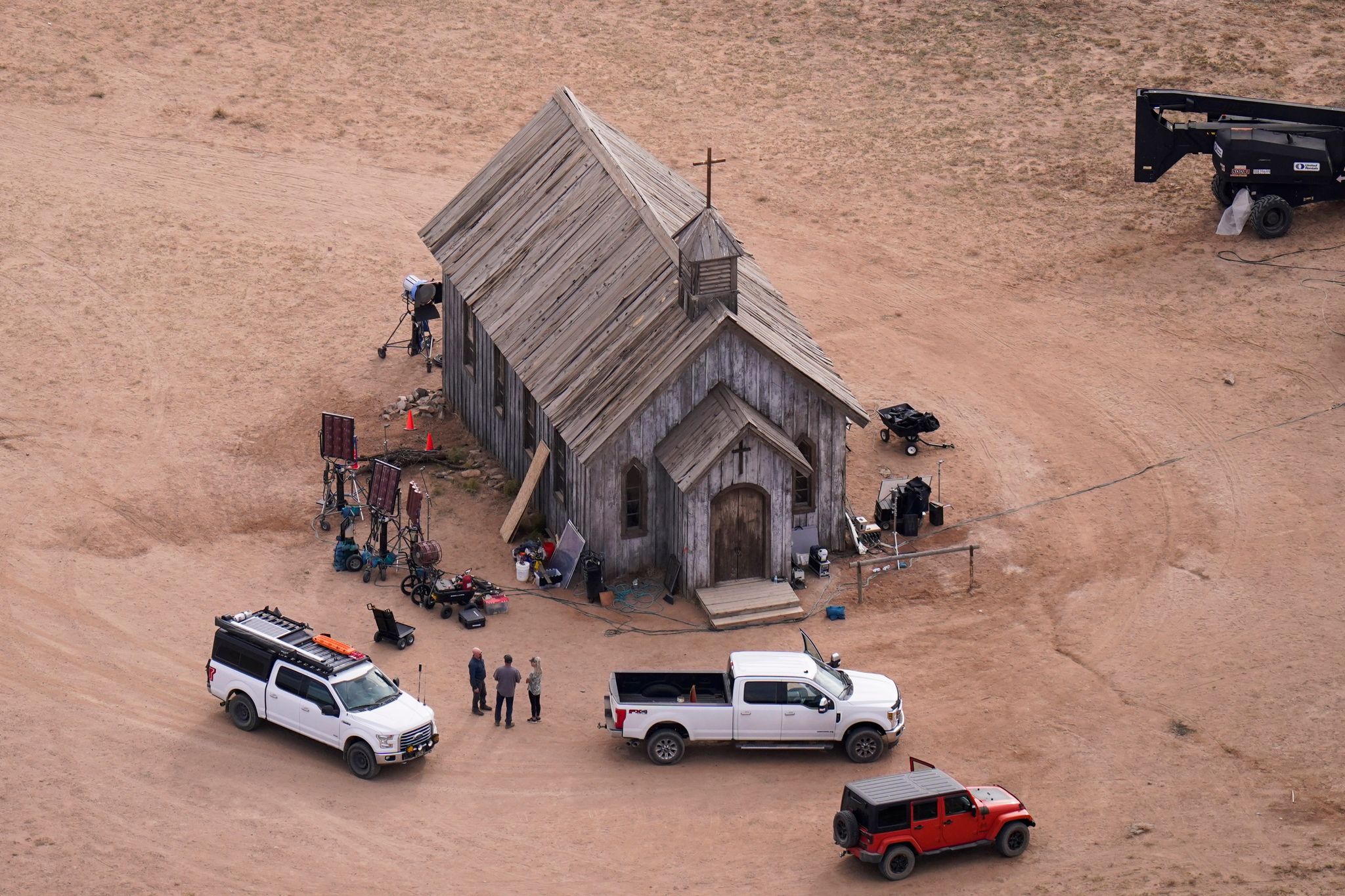 Luftaufnahme Der Bonanza Creek Ranch In Santa Fe Mit Dem Set Des Films «Rust».