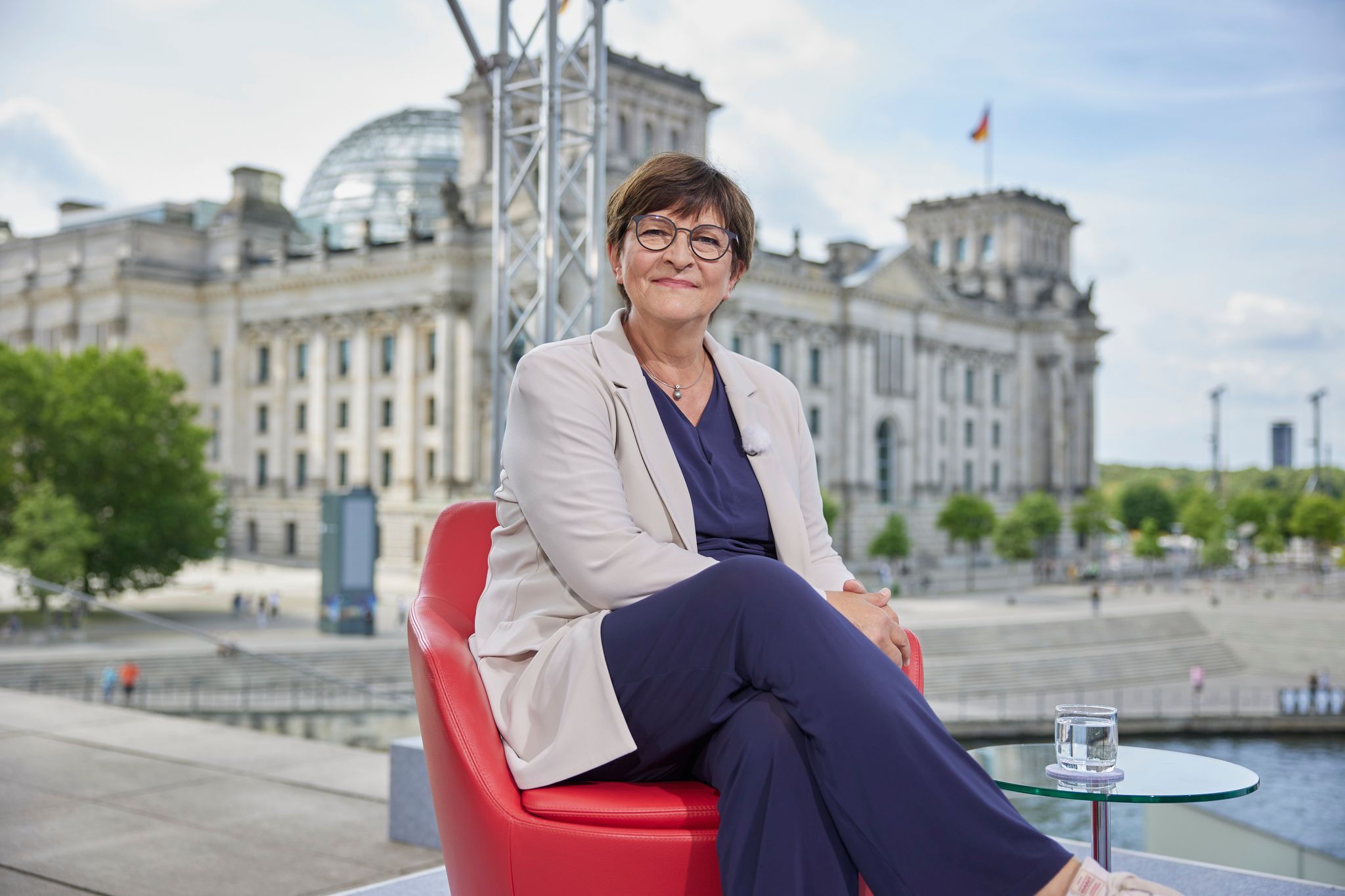 SPD-Bundesvorsitzende Saskia Esken Zu Gast Im ARD-Sommerinterview.