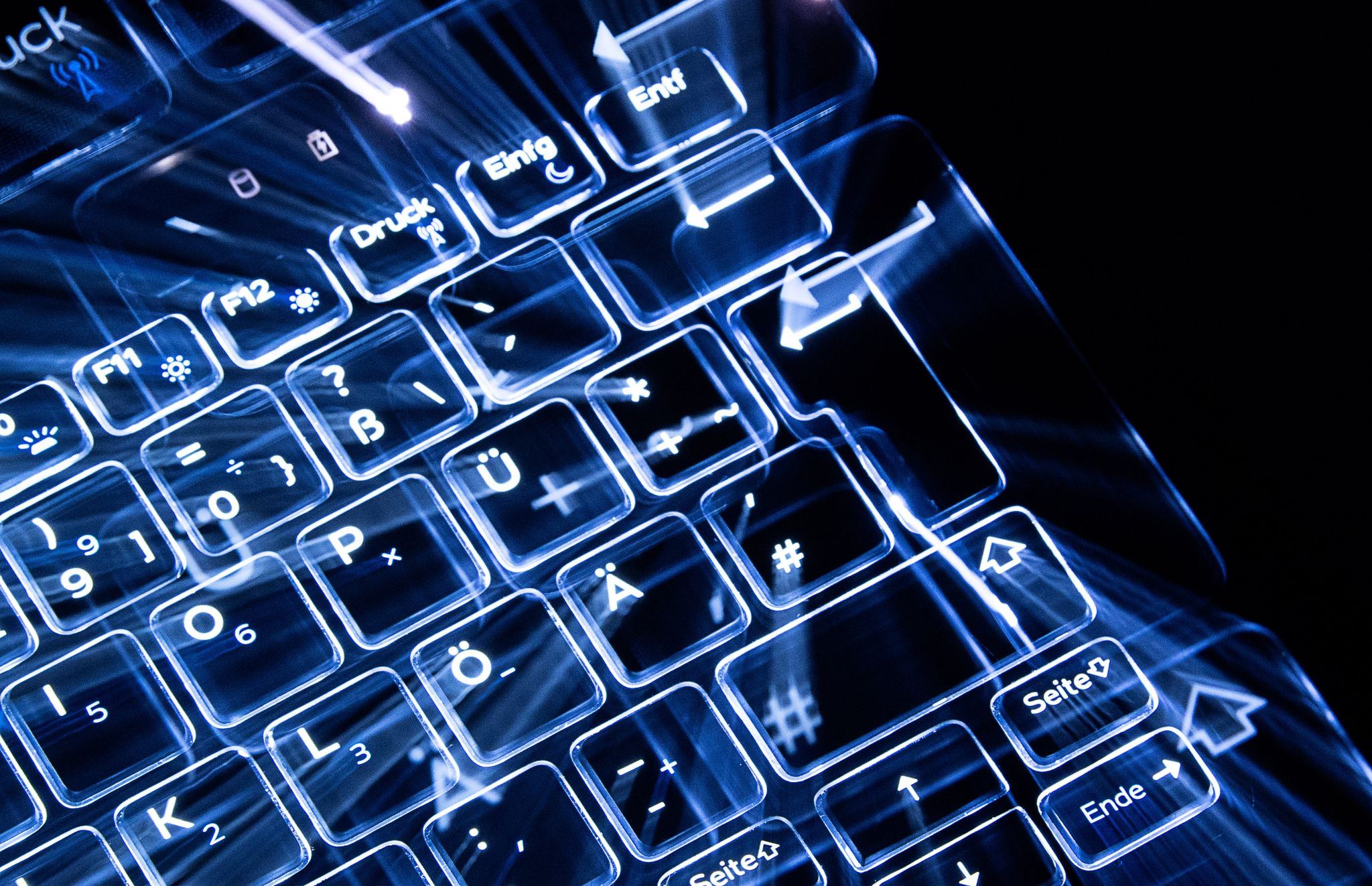 Tasten Einer Beleuchteten Tastatur.