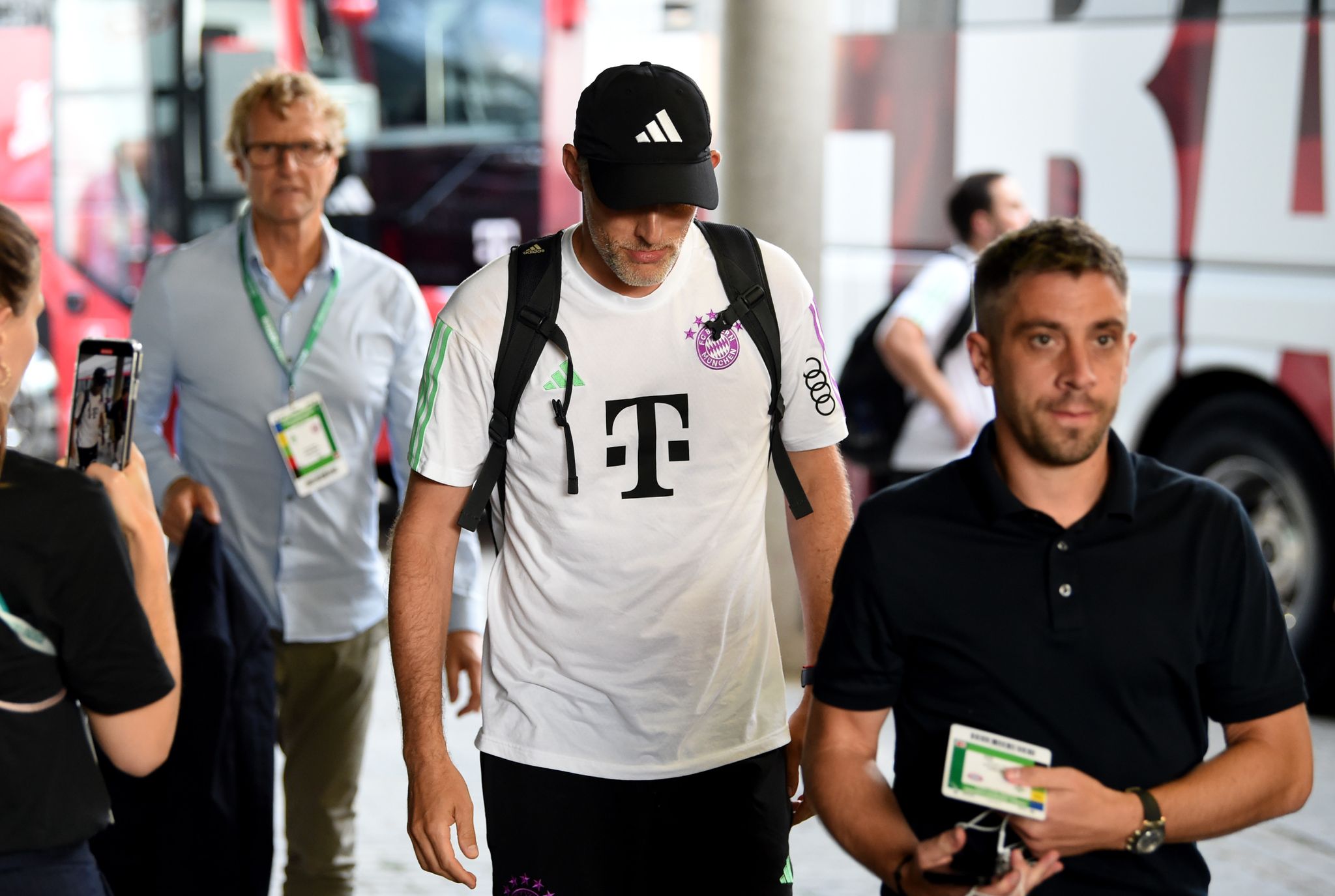 Bayerns Trainer Thomas Tuchel Kommt Zum Stadion.