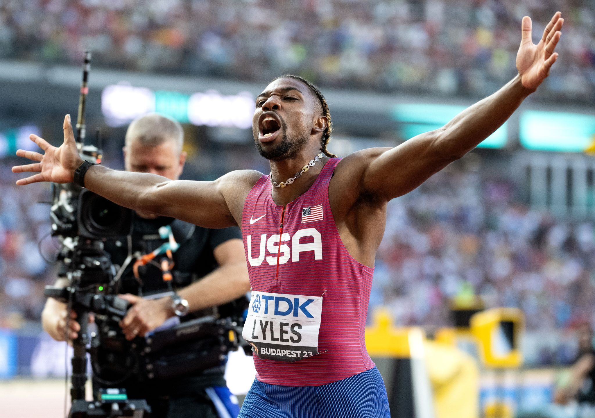 Noah Lyles Ist In Budapest Zum WM-Titel über Die 100 Meter Gesprintet.