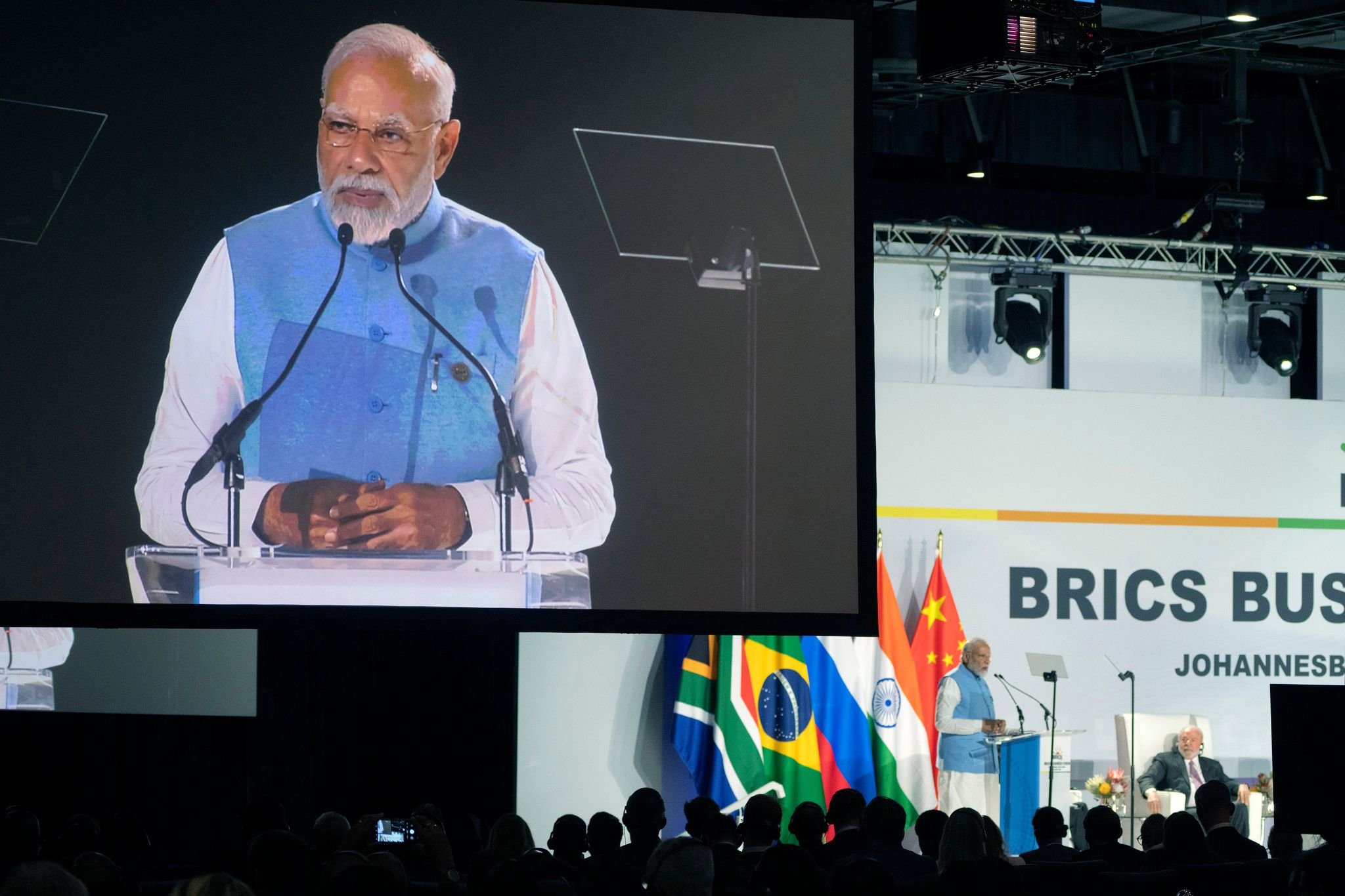 Indiens Premierminister Narendra Modi Während Des Gipfels Der Staats- Und Regierungschefs Der Brics-Gruppe Wichtiger Schwellenländer.