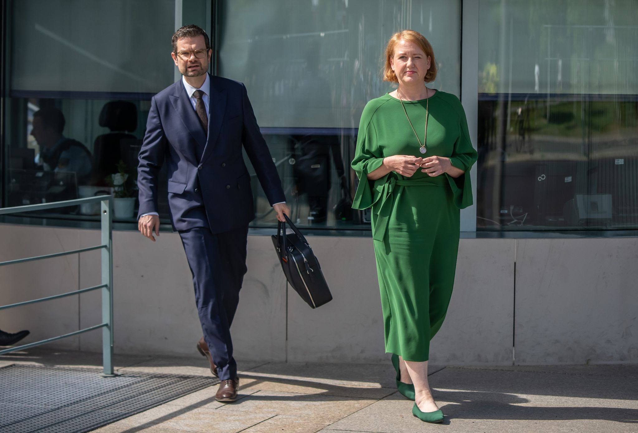 Familienministerin Lisa Paus (Grüne) Und Justizminister Marco Buschmann (FDP) Bei Einem Pressestatement Zum Selbstbestimmungsgesetz.