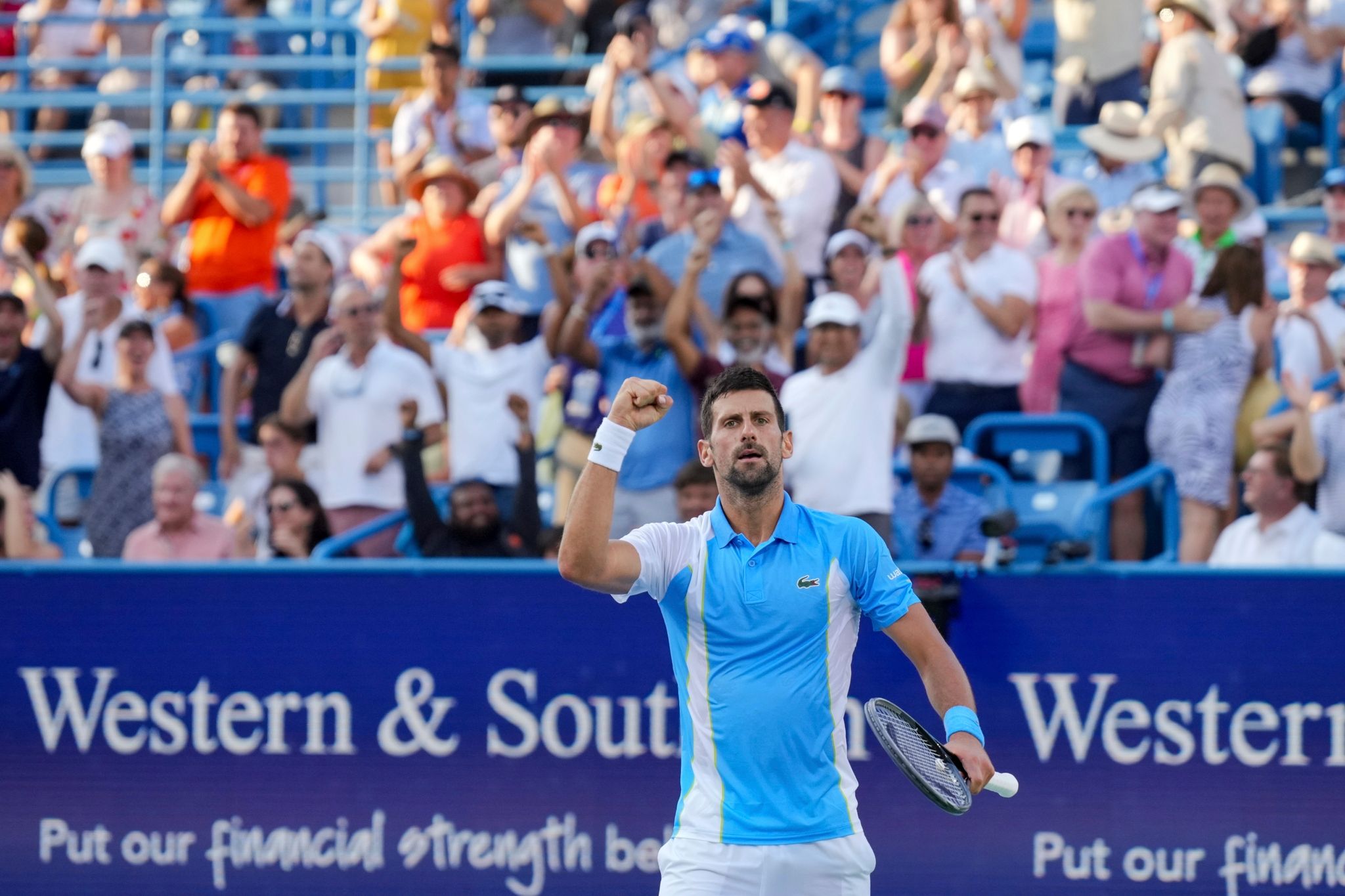 Der Serbe Novak Djokovic Freut Sich, Wieder Bei Den US Open Dabei Zu Sein.