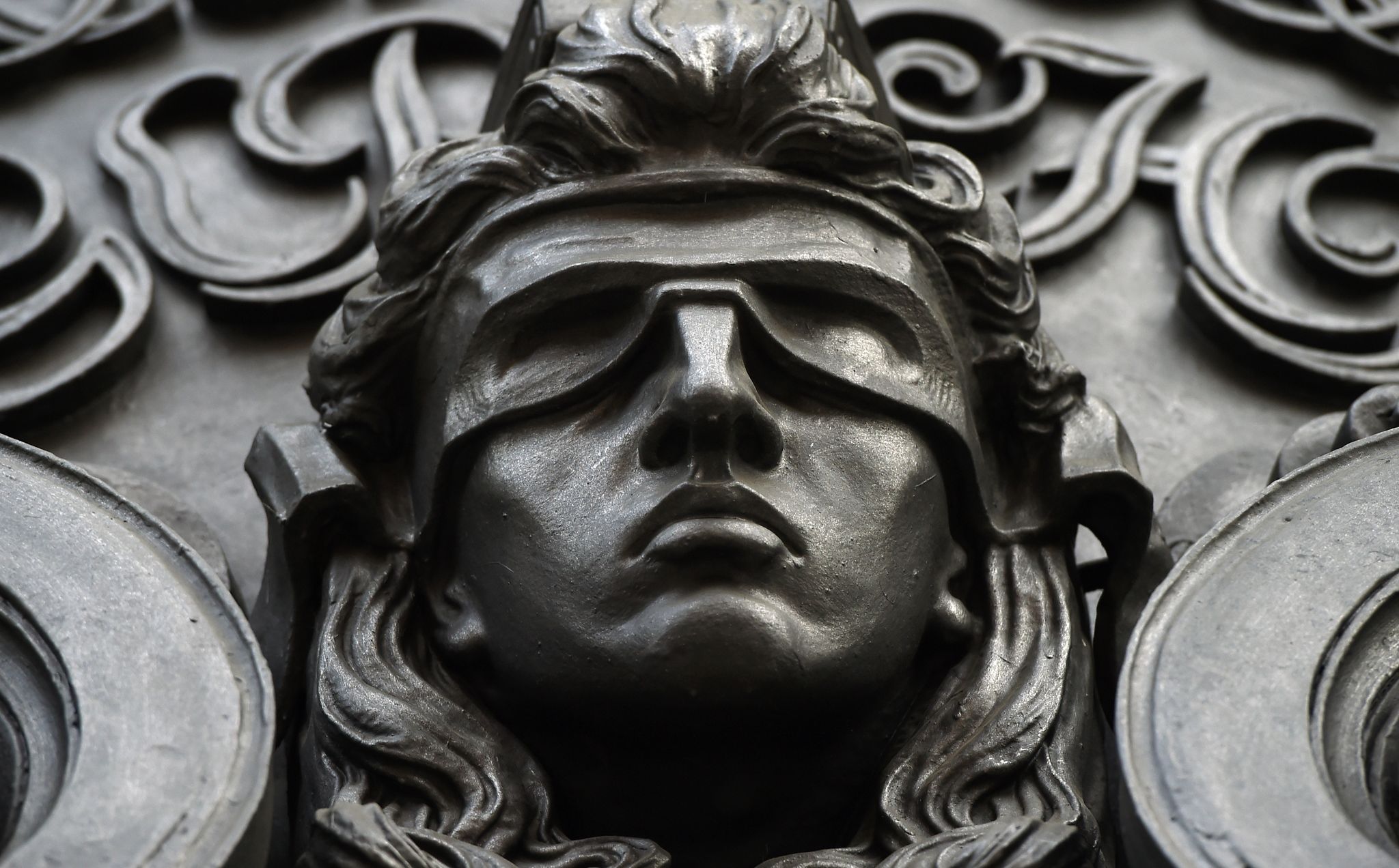 Eine Figur Der Blinden Justitia.