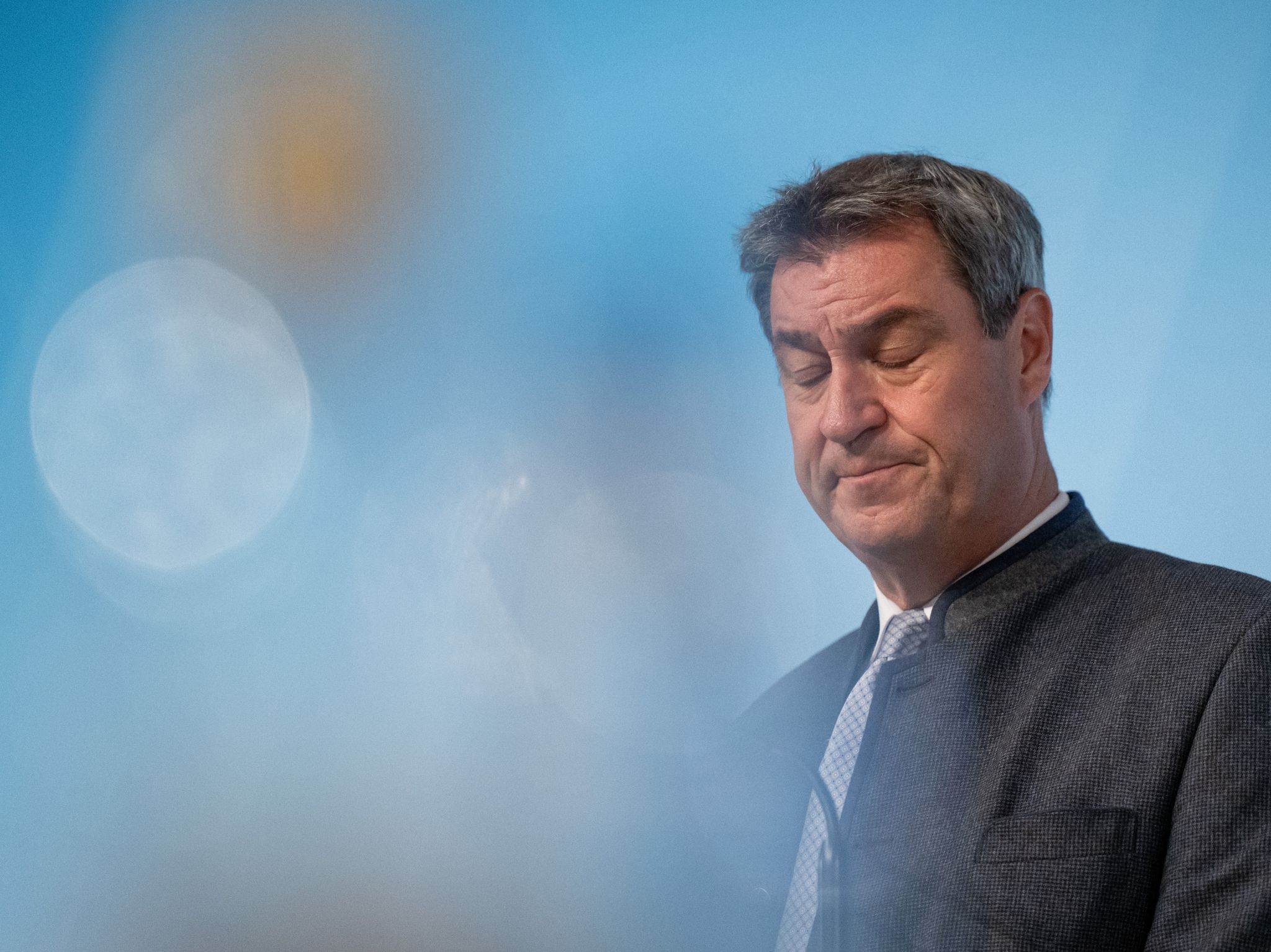 Markus Söder (CSU), Ministerpräsident Von Bayern, Gibt Nach Dem Sonder-Koalitionsausschuss Ein Statement Zum Fall Des Stellvertretenden Ministerpräsidenten Aiwanger Ab.