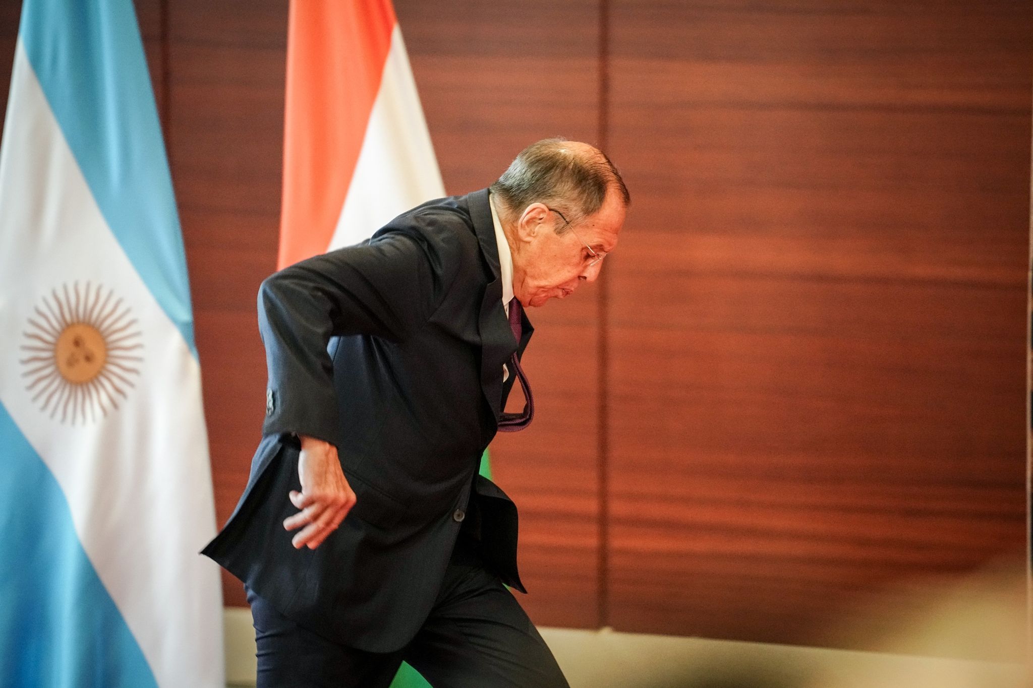 Russlands Außenminister Sergei Lawrow In Neu Delhi.