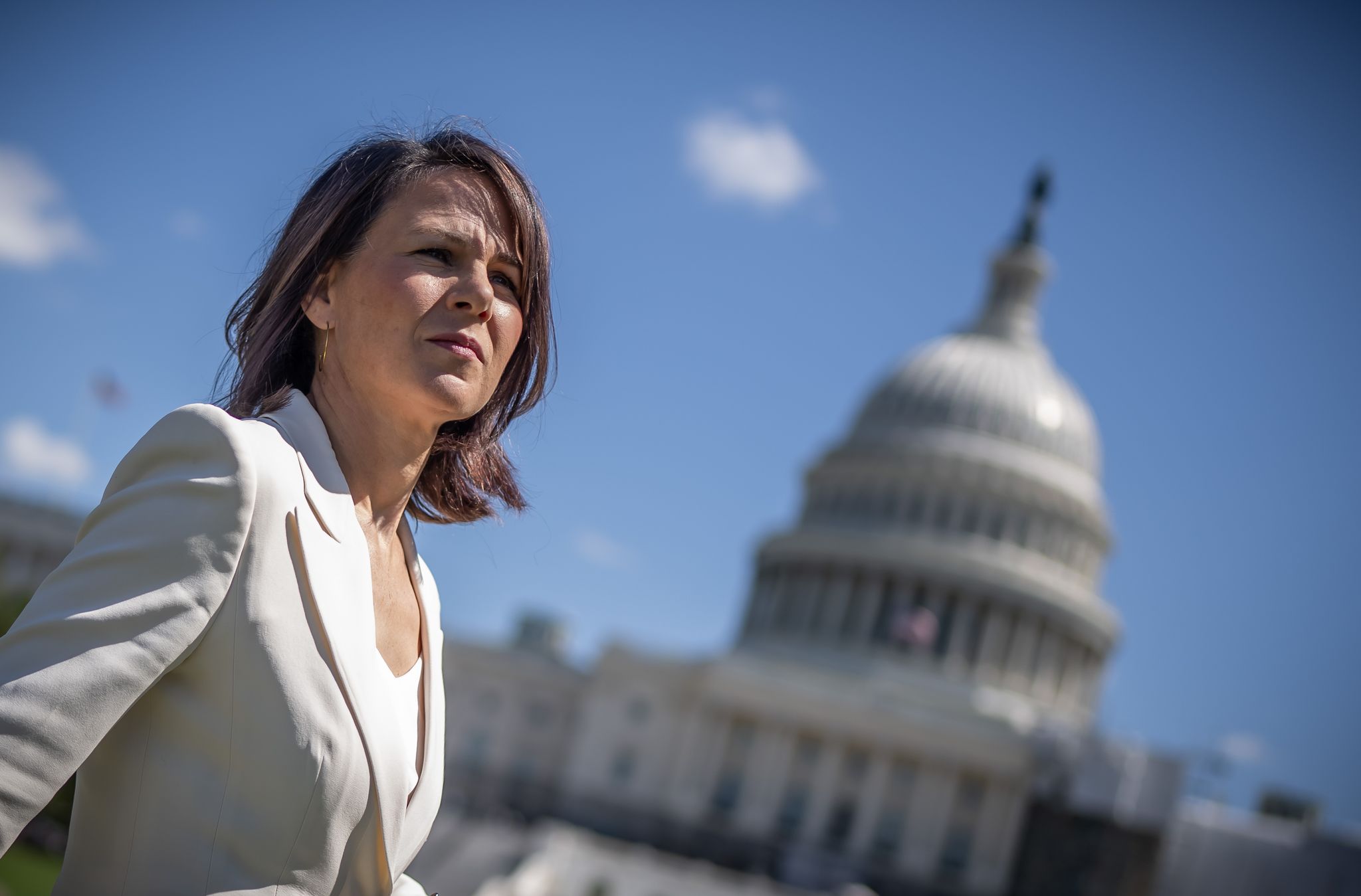Bundesaußenministerin Annalena Baerbock Hält Sich Für Politische Gespräche In Washington Auf.