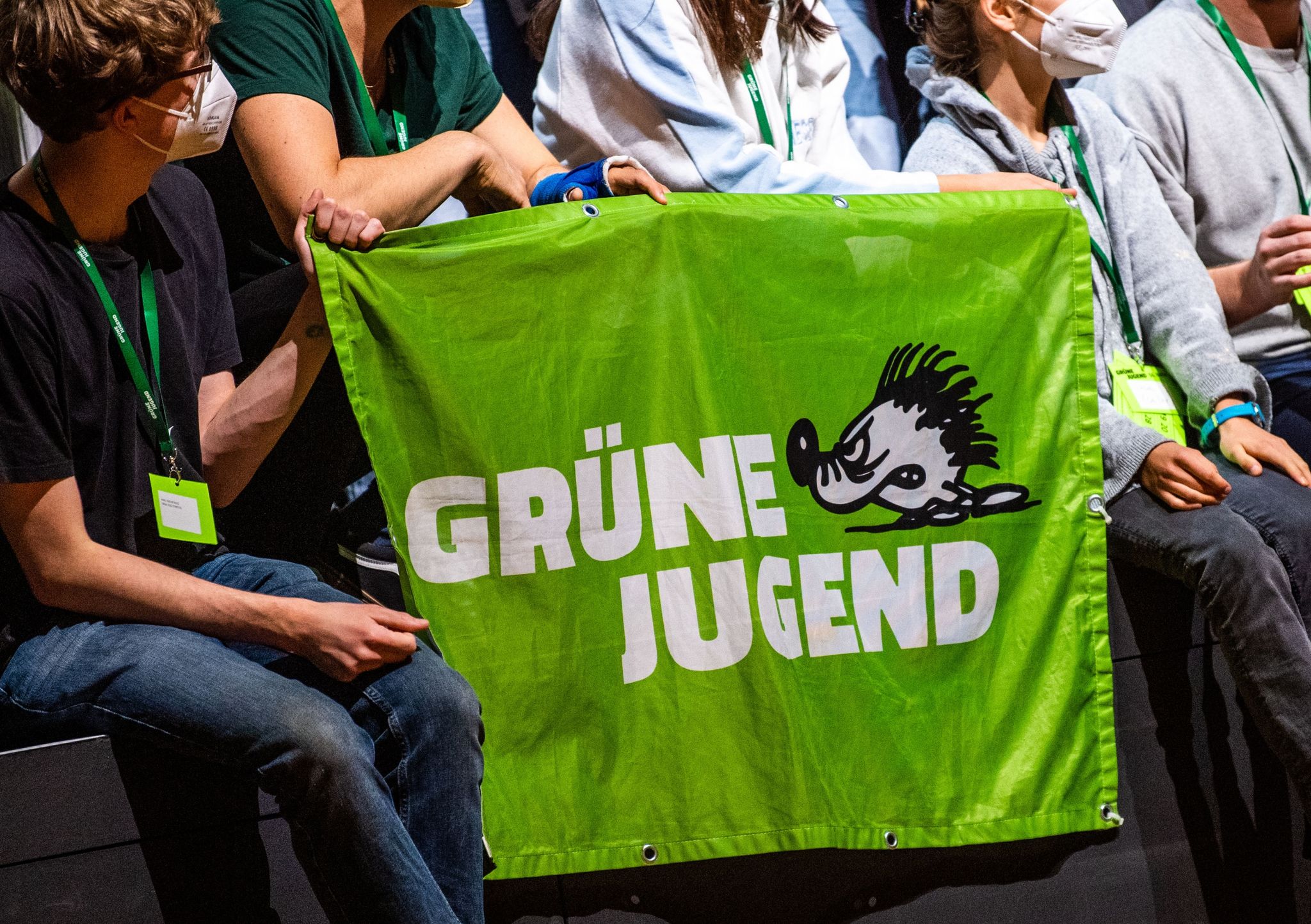 Ein Banner Der Grünen Jugend.