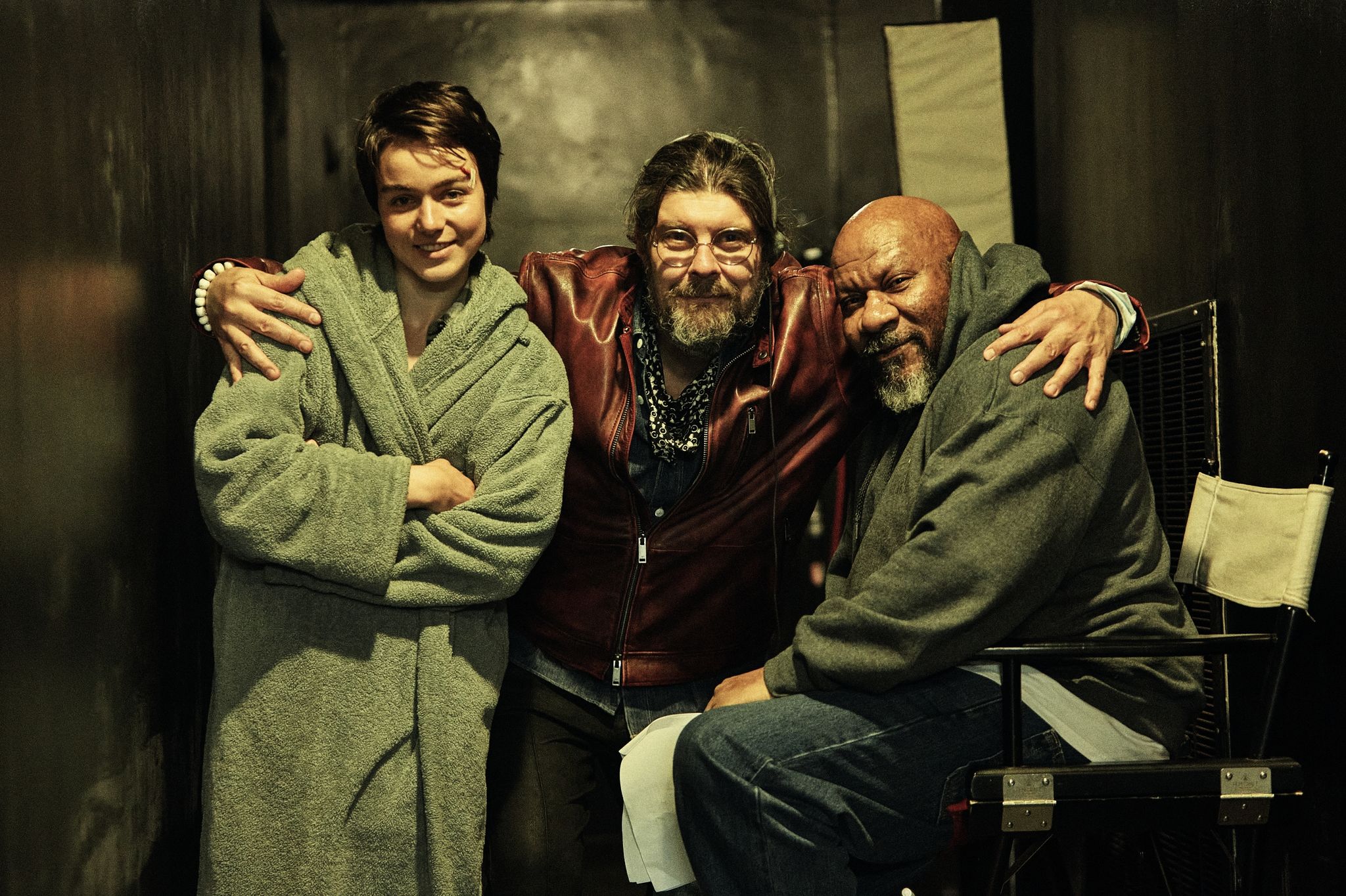 Luise Großmann, Regisseur Torsten Rüther Und Ving Rhames Am Rande Von Dreharbeiten Zum Film «Uppergut».