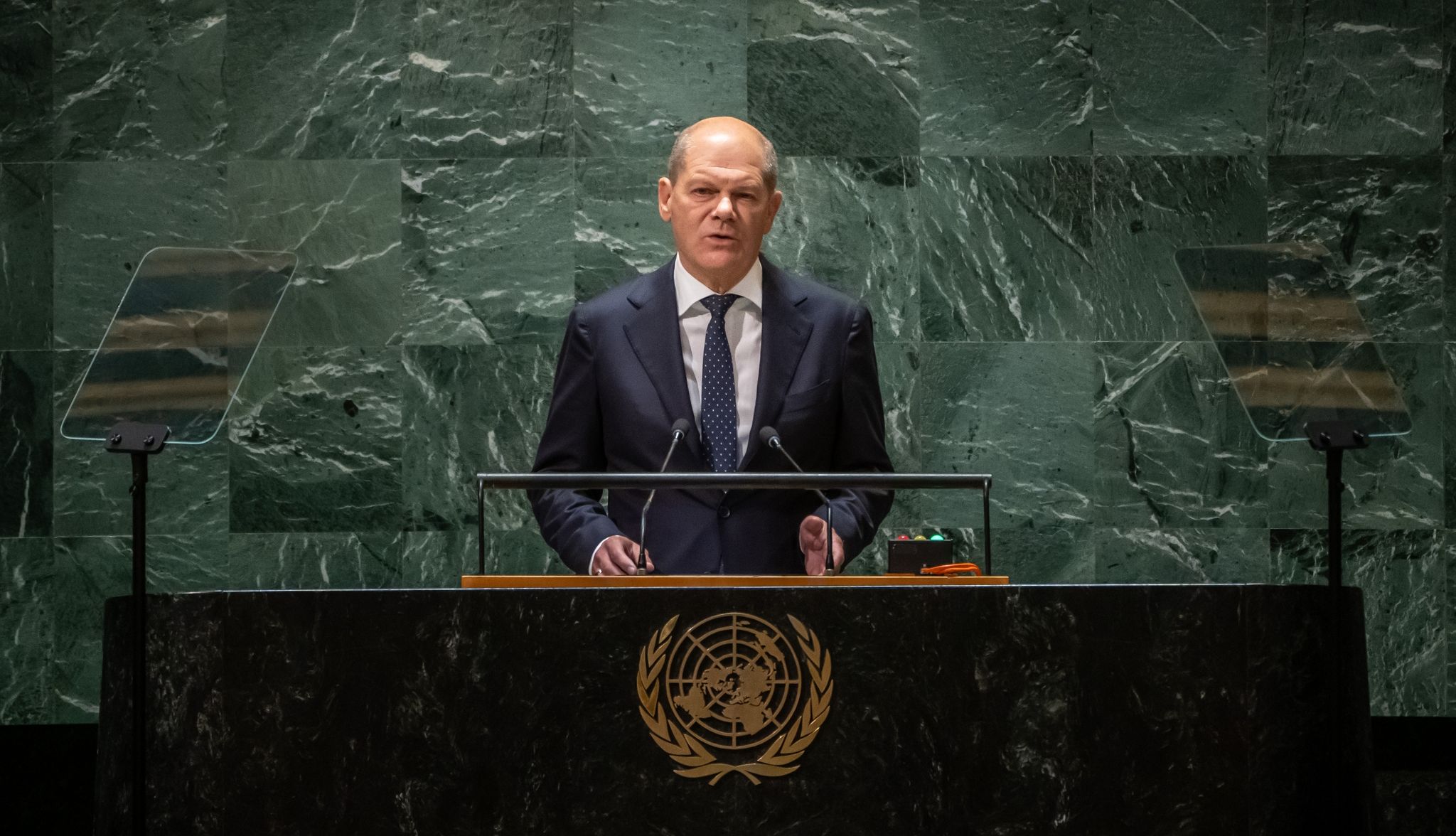 Bundeskanzler Olaf Scholz (SPD) Spricht Bei Der Generaldebatte Der UN-Vollversammlung.