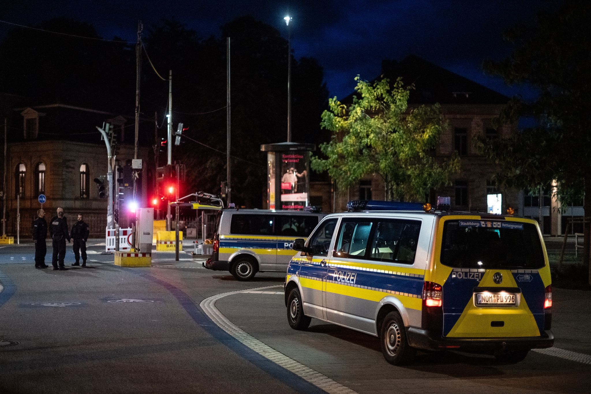 Die Polizei Ist Am Einsatzort.
