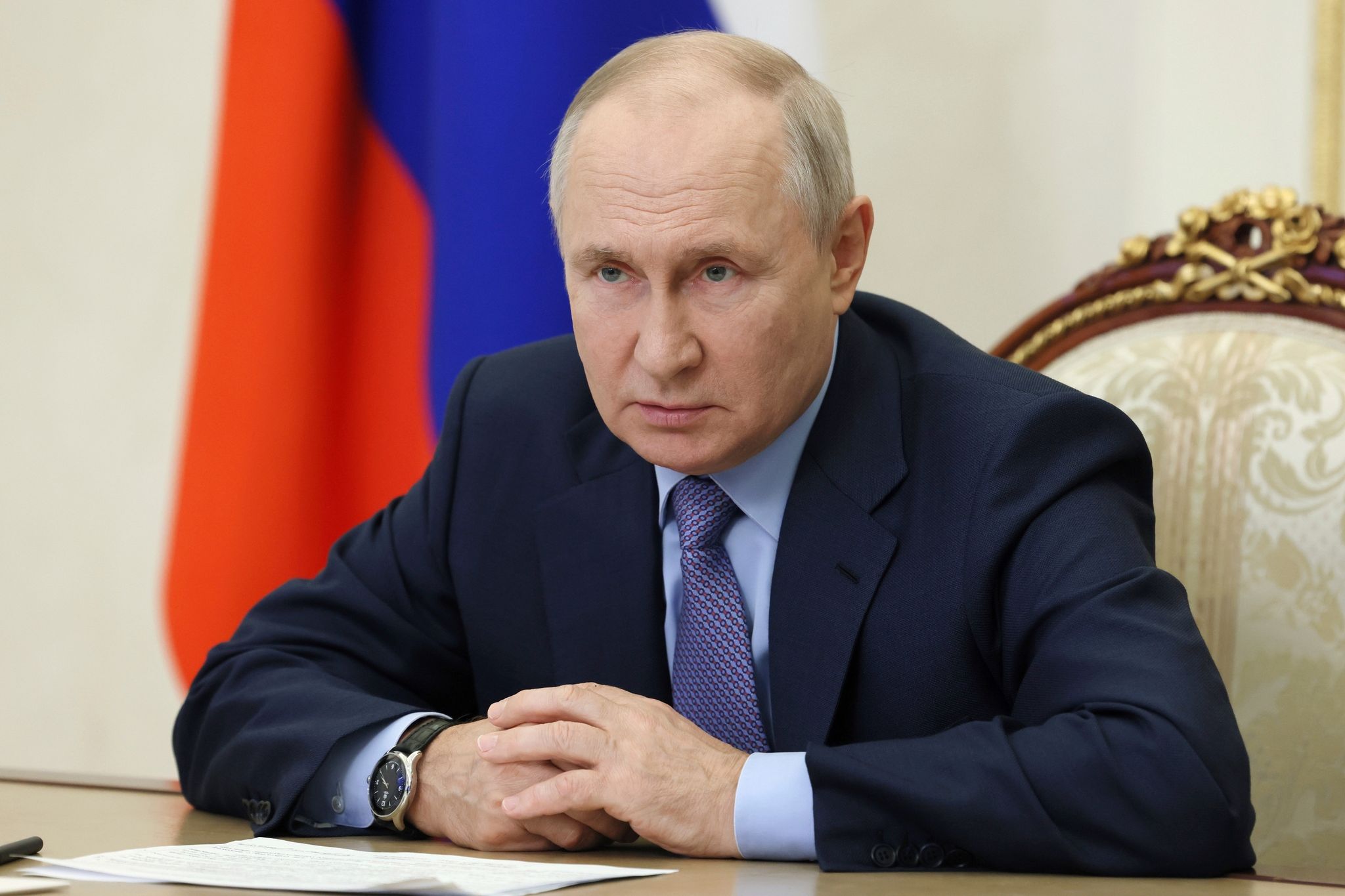 Der Russische Präsident Wladimir Putin. Moskau Stellt Sich Offenbar Auf Noch Mehrere Jahre Krieg Gegen Die Ukraine Ein.