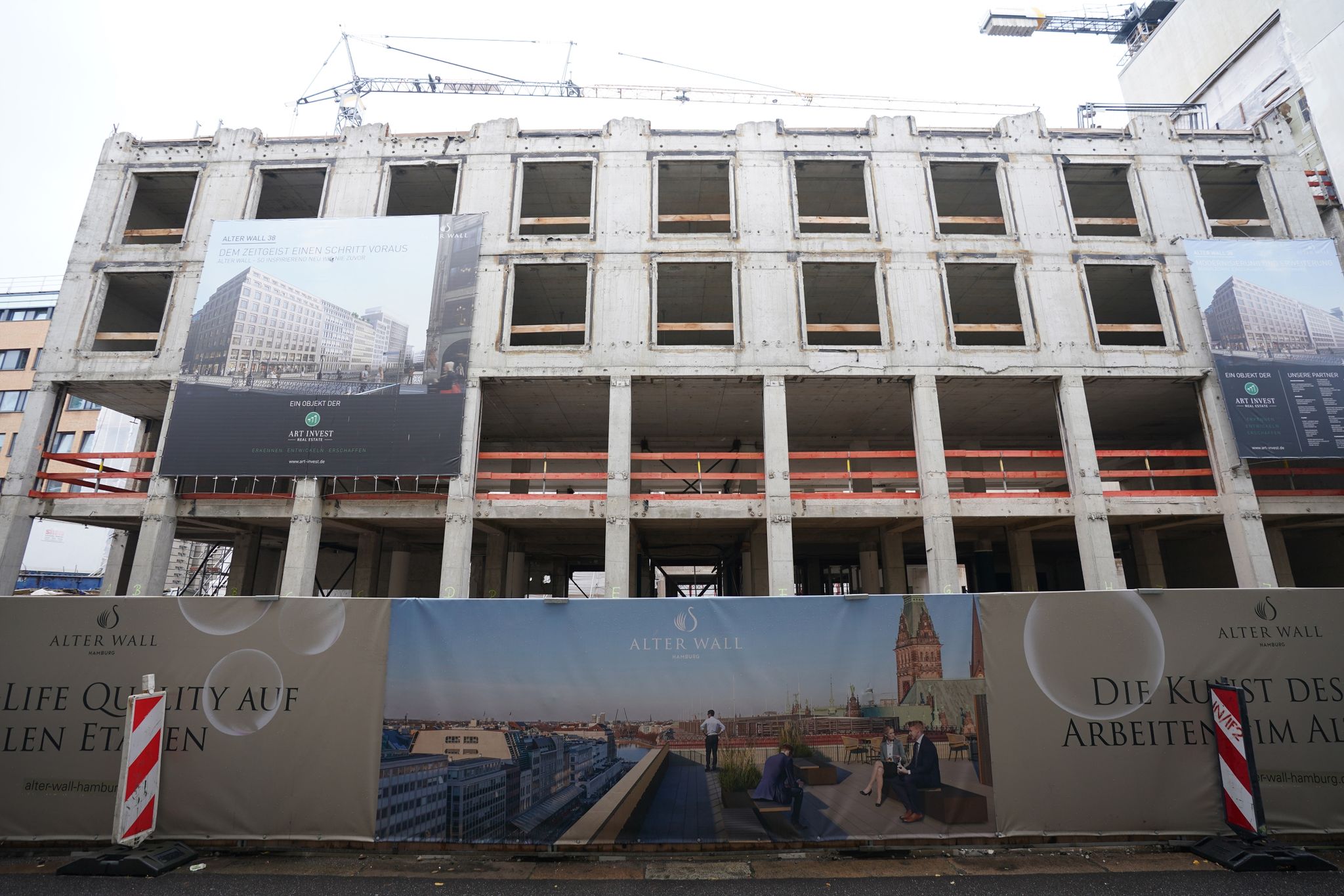 Blick Auf Die Baustelle Des Zukünftigen «Haus Der Bürgerschaft» Am Alten Wall 38 In Der Innenstadt.