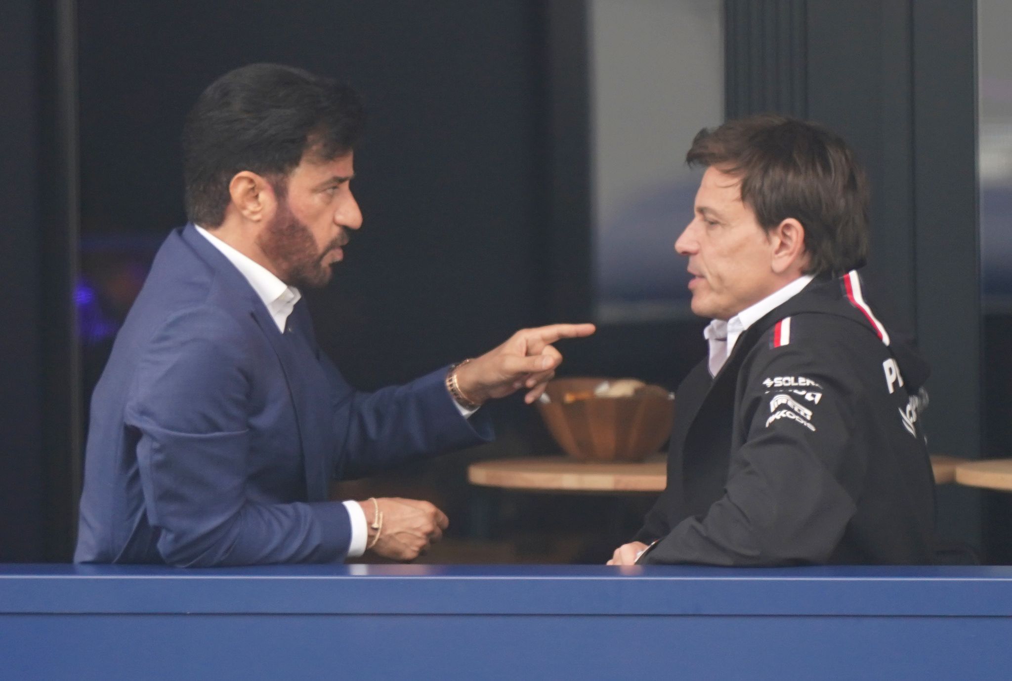 Ernste Blicke: Fia-Boss Mohammed Ben Sulayem (l) Mercedes-Motorsportchef Bei Toto Wolff.