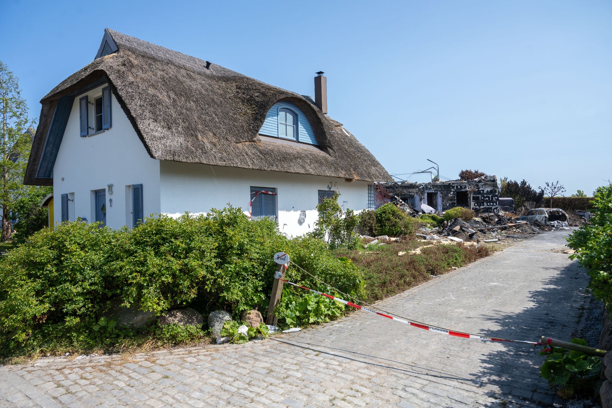 Blick Auf Die Unglücksstelle: Im Norden Der Insel Rügen Kam Es Zu Einer Gasexplosion.
