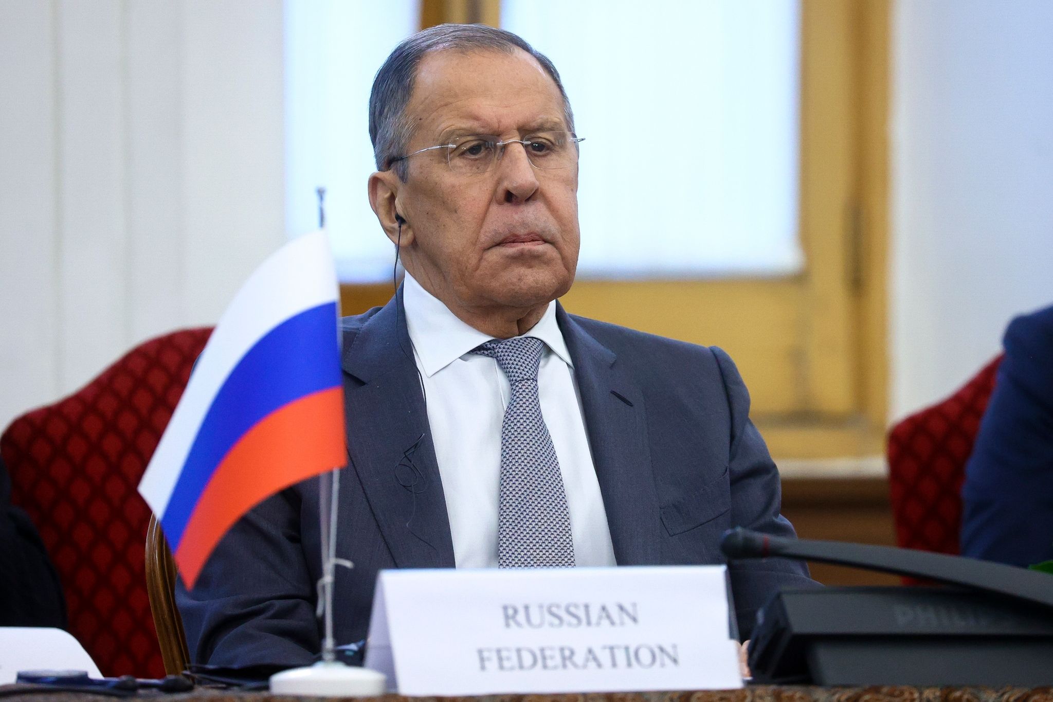 Sergej Lawrow, Außenminister Von Russland, Bei Einem Treffen Mit Mehreren Amtskollegen In Der Iranischen Hauptstadt.