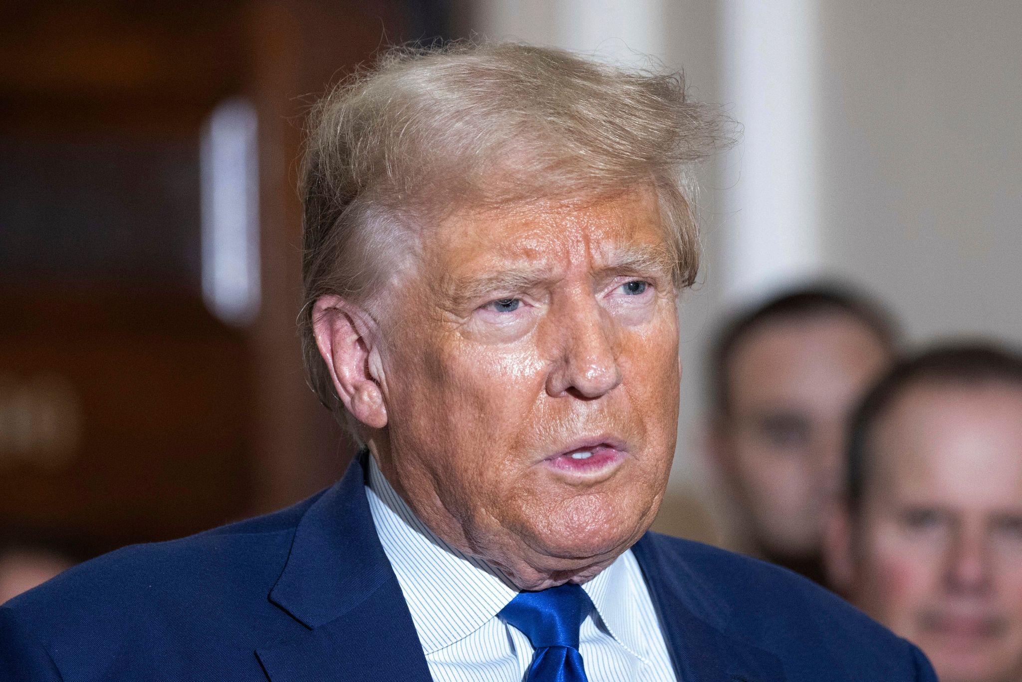 Donald Trump Wird Bei Seinem Prozess Wegen Zivilrechtlichen Geschäftsbetrugs Am New York Supreme Court Erwartet.